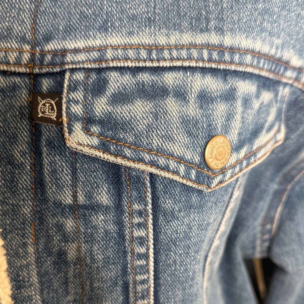 Ralph Lauren Blue Denim Jacket with Cream Collar - Picture 5 of 9